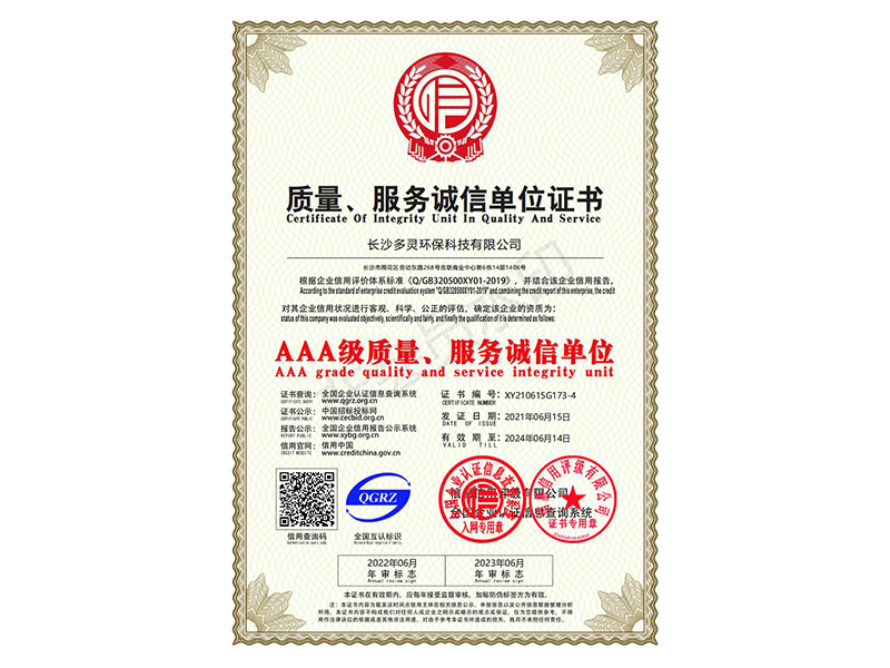 質(zhì)量、服務(wù)誠信單位